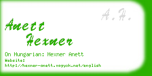 anett hexner business card
